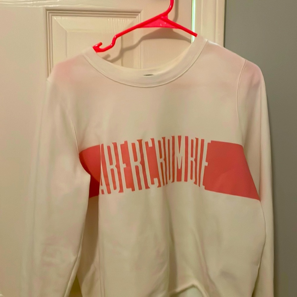 Abercrombie white and pink sweatshirt